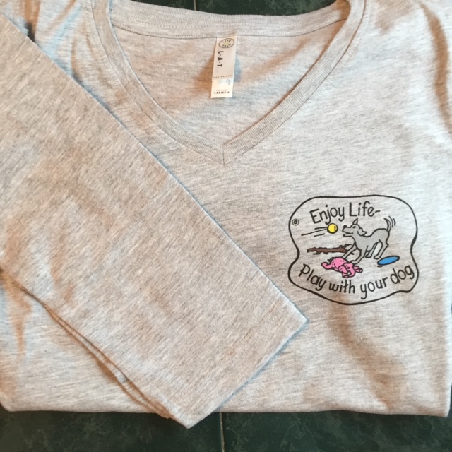T-shirt – Embroidered with Enjoy Life, Play with Your Dog